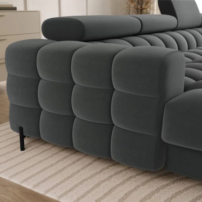 U-förmiges Sofa mit Stauraum ELISA – dunkelgrau, rechte Ausführung