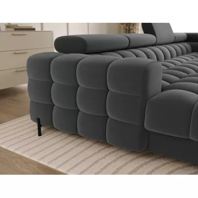 U-förmiges Sofa mit Stauraum ELISA – dunkelgrau, rechte Ausführung