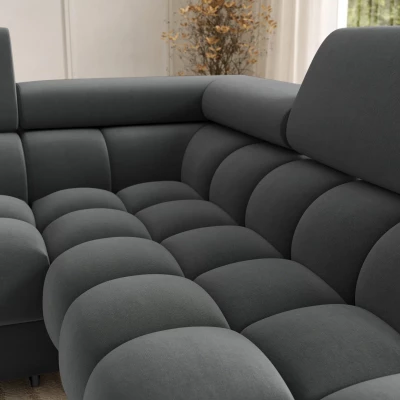 U-förmiges Sofa mit Stauraum ELISA – dunkelgrau, rechte Ausführung