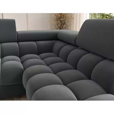 U-förmiges Sofa mit Stauraum ELISA – dunkelgrau, rechte Ausführung