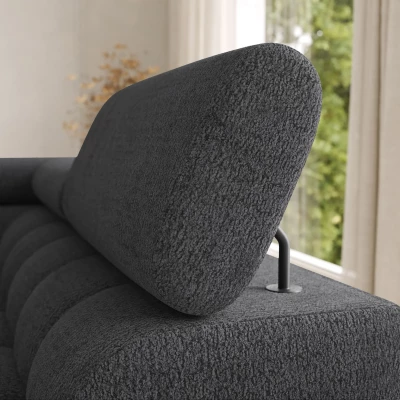 Sofagarnitur mit U-förmigem Stauraum ELISA – Graphit, echtes Design