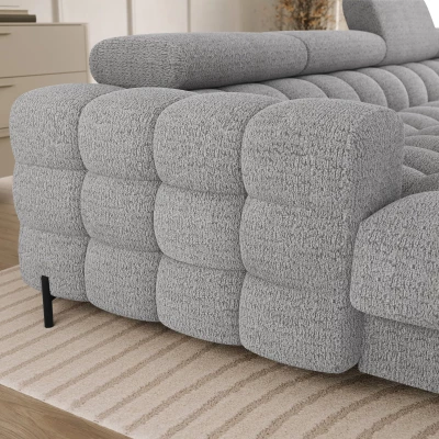 U-förmiges Sofa mit Stauraum ELISA – hellgrau, rechte Ausführung