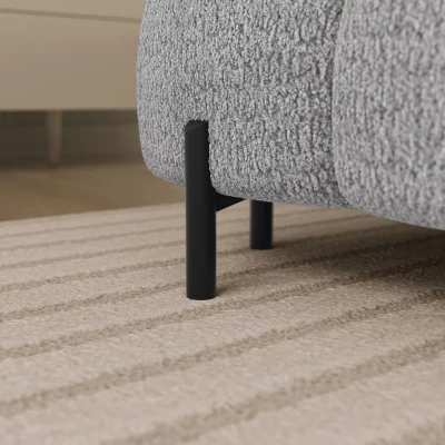 U-förmiges Sofa mit Stauraum ELISA – hellgrau, rechte Ausführung