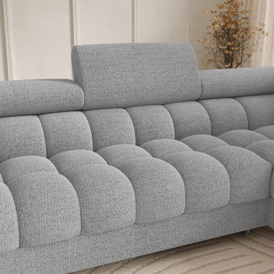 U-förmiges Sofa mit Stauraum ELISA – hellgrau, rechte Ausführung