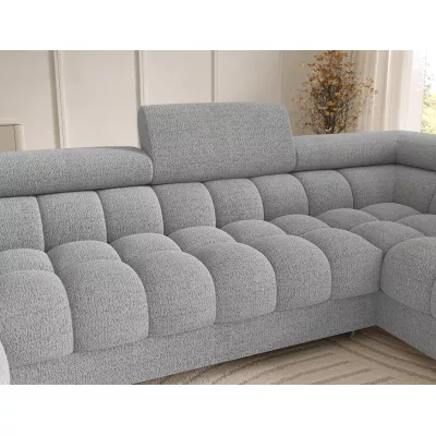U-förmiges Sofa mit Stauraum ELISA – hellgrau, rechte Ausführung