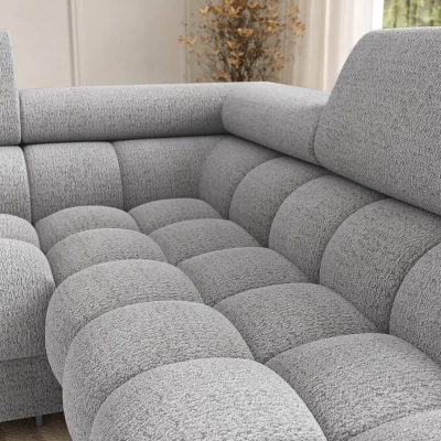 U-förmiges Sofa mit Stauraum ELISA – hellgrau, rechte Ausführung