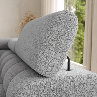 U-förmiges Sofa mit Stauraum ELISA – hellgrau, rechte Ausführung