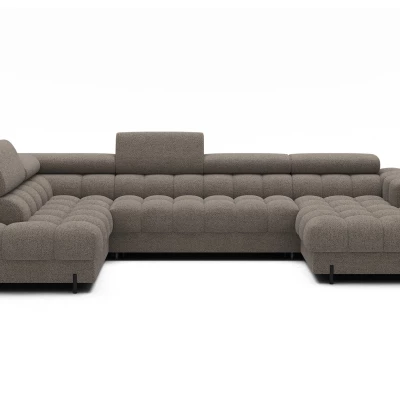 U-förmiges Sofa mit Stauraum ELISA – dunkelbeige, linke Ausführung