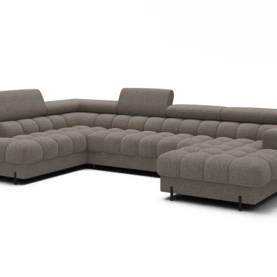 U-förmiges Sofa mit Stauraum ELISA – dunkelbeige, linke Ausführung