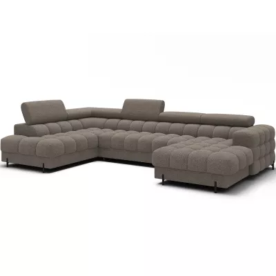 U-förmiges Sofa mit Stauraum ELISA – dunkelbeige, linke Ausführung