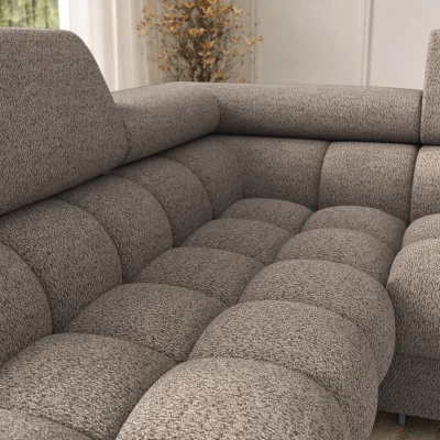U-förmiges Sofa mit Stauraum ELISA – dunkelbeige, linke Ausführung