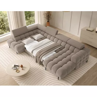 U-förmiges Sofa mit Stauraum ELISA – beige, linke Ausführung
