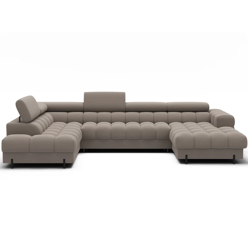 U-förmiges Sofa mit Stauraum ELISA – beige, linke Ausführung
