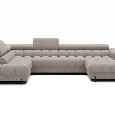 U-förmiges Sofa mit Stauraum ELISA – hellbeige, linke Ausführung