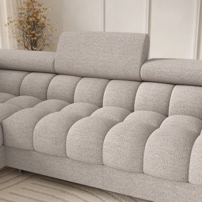 U-förmiges Sofa mit Stauraum ELISA – hellbeige, linke Ausführung