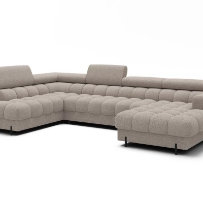 U-förmiges Sofa mit Stauraum ELISA – hellbeige, linke Ausführung