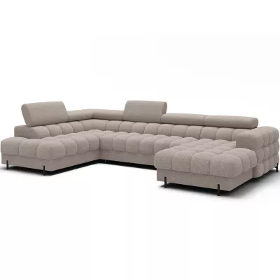 U-förmiges Sofa mit Stauraum ELISA – hellbeige, linke Ausführung