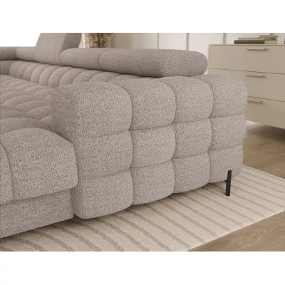 U-förmiges Sofa mit Stauraum ELISA – hellbeige, linke Ausführung