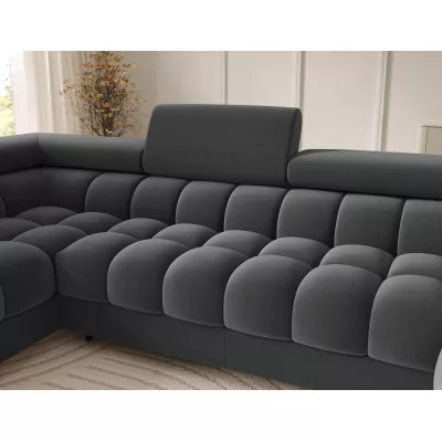 U-förmiges Sofa mit Stauraum ELISA – dunkelgrau, linke Ausführung
