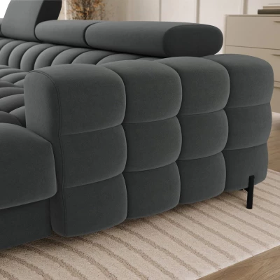 U-förmiges Sofa mit Stauraum ELISA – dunkelgrau, linke Ausführung