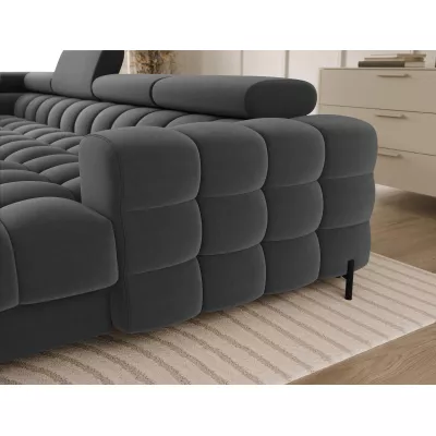 U-förmiges Sofa mit Stauraum ELISA – dunkelgrau, linke Ausführung