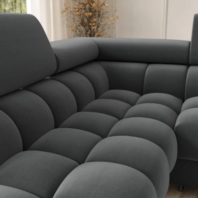U-förmiges Sofa mit Stauraum ELISA – dunkelgrau, linke Ausführung