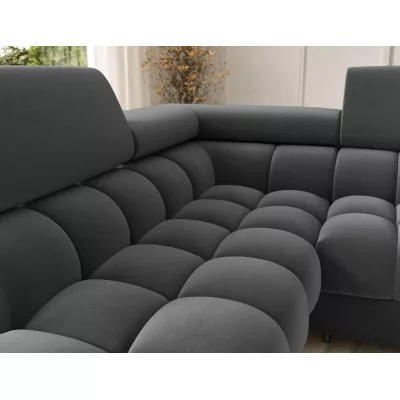 U-förmiges Sofa mit Stauraum ELISA – dunkelgrau, linke Ausführung