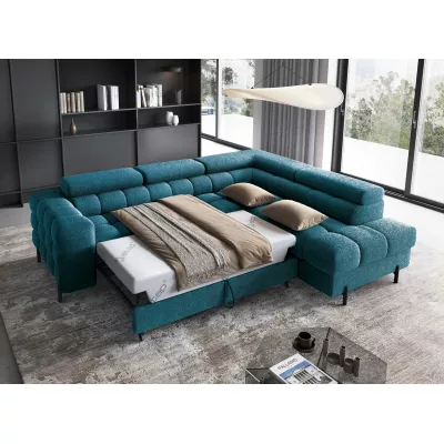 Eckschlafsofa EVADNE - blau, rechte Ecke