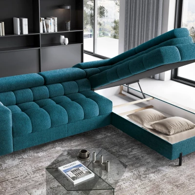 Eckschlafsofa EVADNE - blau, rechte Ecke