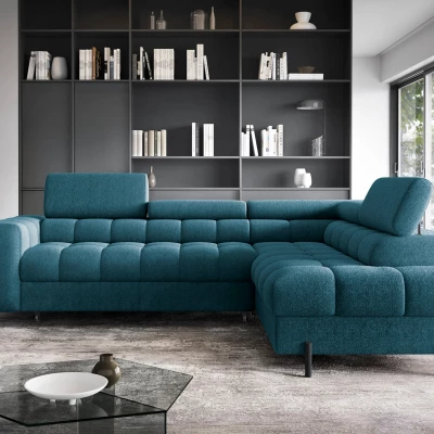 Eckschlafsofa EVADNE - blau, rechte Ecke