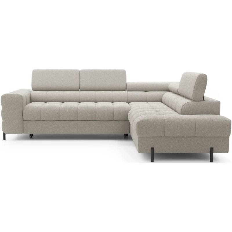 Eckschlafsofa EVADNE – hellbeige, rechte Ecke