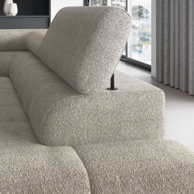 Eckschlafsofa EVADNE – hellbeige, rechte Ecke