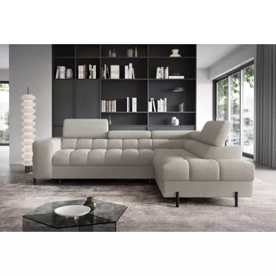 Eckschlafsofa EVADNE – hellbeige, rechte Ecke