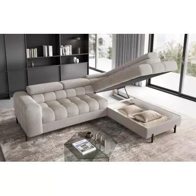 Eckschlafsofa EVADNE – hellbeige, rechte Ecke