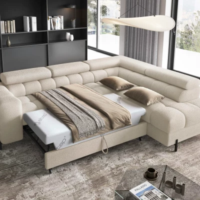 Eckschlafsofa EVADNE - beige, rechte Ecke