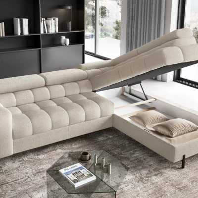Eckschlafsofa EVADNE - beige, rechte Ecke
