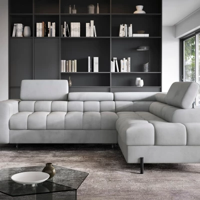 Eckschlafsofa EVADNE - grau, rechte Ecke