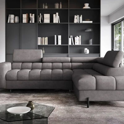 Eckschlafsofa EVADNE – graubraun, rechte Ecke