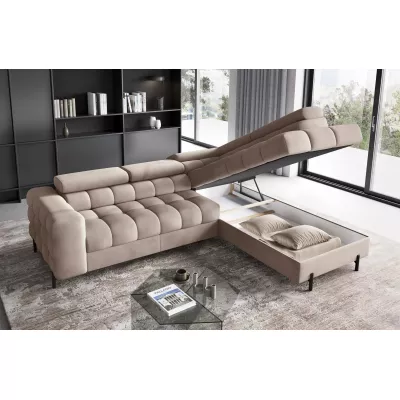 Eckschlafsofa EVADNE – dunkelbeige, rechte Ecke
