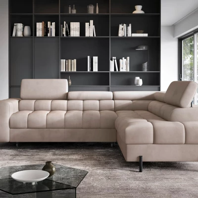 Eckschlafsofa EVADNE – dunkelbeige, rechte Ecke