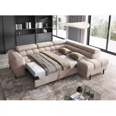 Eckschlafsofa EVADNE – dunkelbeige, rechte Ecke