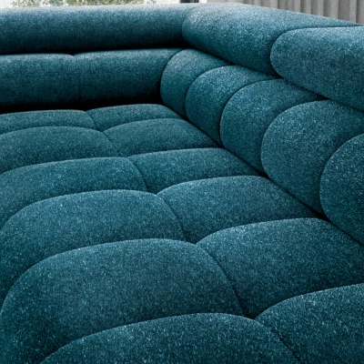 Eckschlafsofa EVADNE - blau, linke Ecke