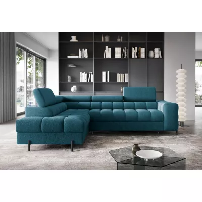 Eckschlafsofa EVADNE - blau, linke Ecke
