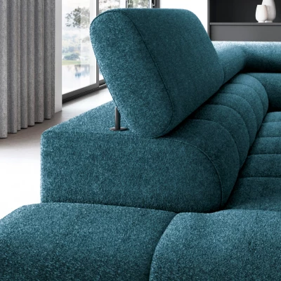 Eckschlafsofa EVADNE - blau, linke Ecke