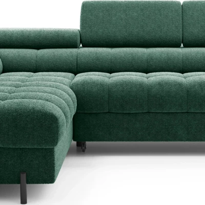 Eckschlafsofa EVADNE - grün, linke Ecke
