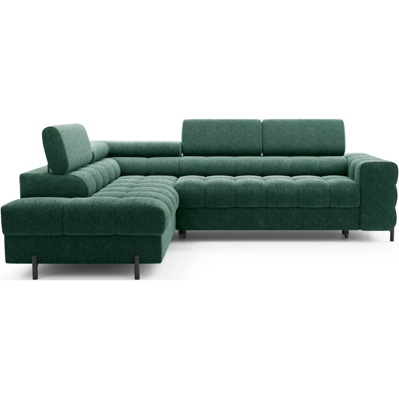Eckschlafsofa EVADNE - grün, linke Ecke