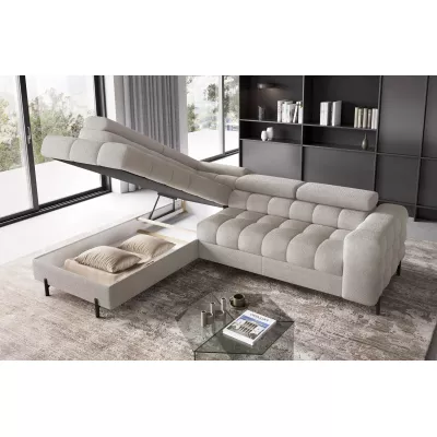 Eckschlafsofa EVADNE – hellbeige, linke Ecke