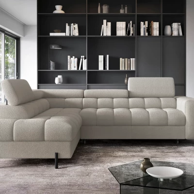 Eckschlafsofa EVADNE – hellbeige, linke Ecke
