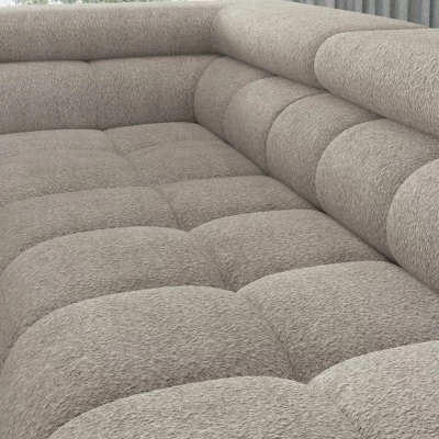 Eckschlafsofa EVADNE – hellbeige, linke Ecke