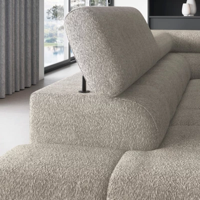 Eckschlafsofa EVADNE – hellbeige, linke Ecke